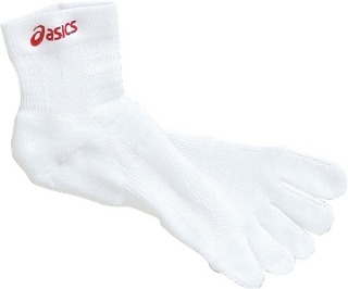 【ASICS/アシックス】 5本指パイルベリーショートソックス ホワイトxレッド ユニセックス アシックス